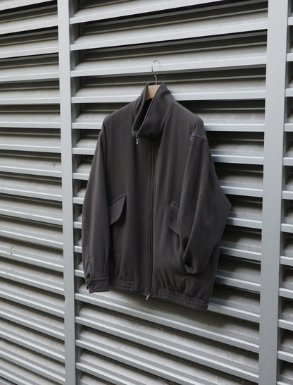 Herringbone Pile Mosser Zip-Up Jacket - Dust Brown