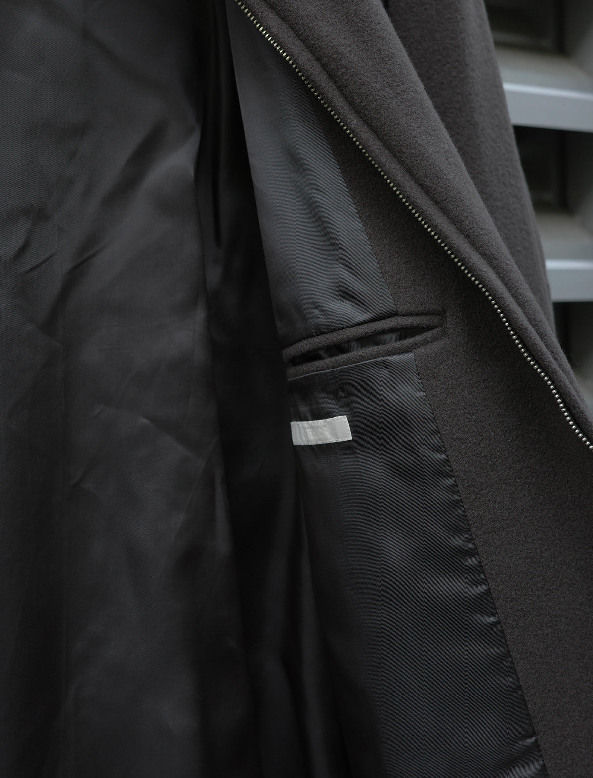 Herringbone Pile Mosser Zip-Up Jacket - Dust Brown