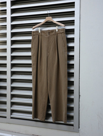 ULTERIOR R/C West Point Tucked Mil-Trousers - Sand Brown