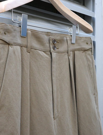 ULTERIOR R/C West Point Tucked Mil-Trousers - Sand Brown
