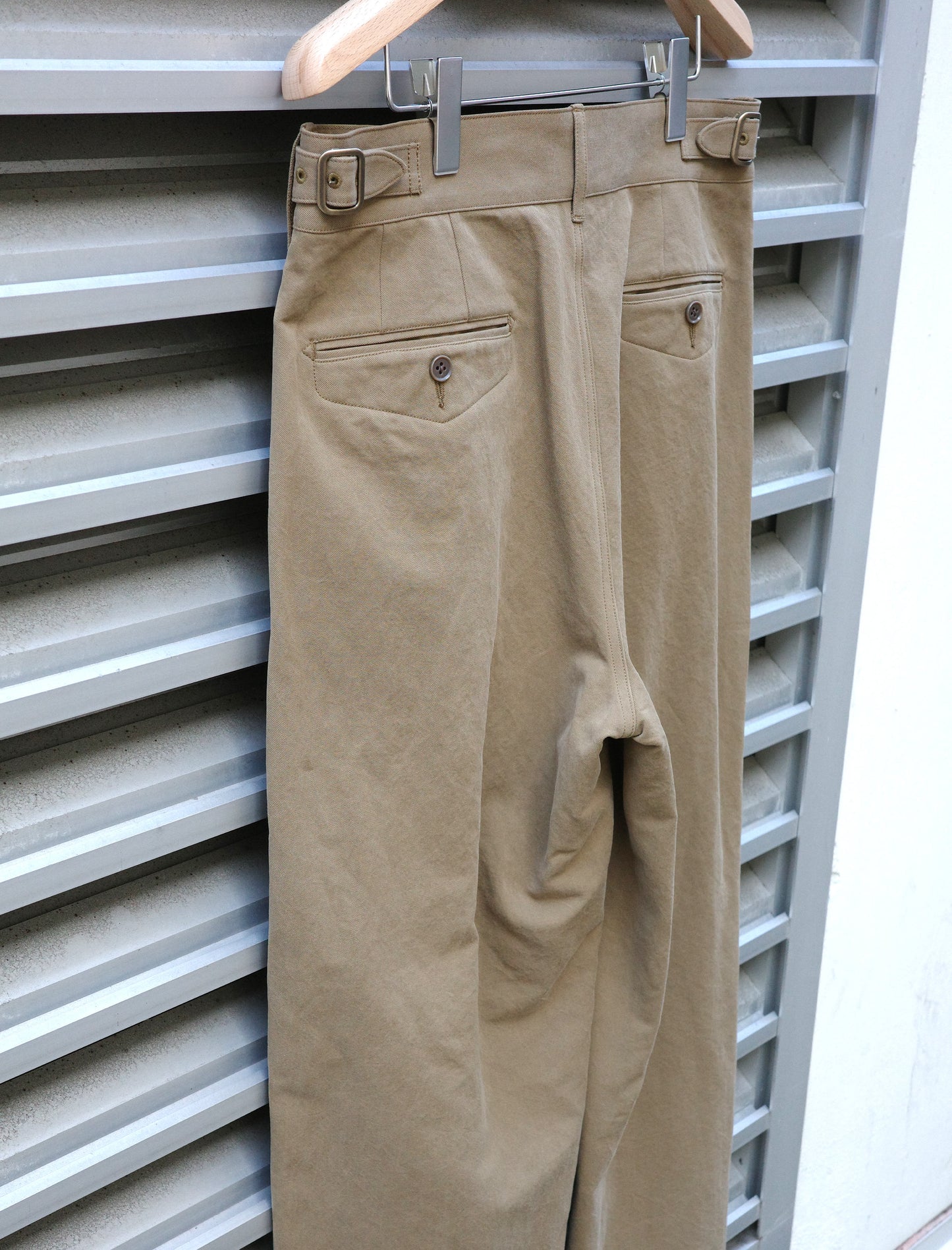 ULTERIOR R/C West Point Tucked Mil-Trousers - Sand Brown