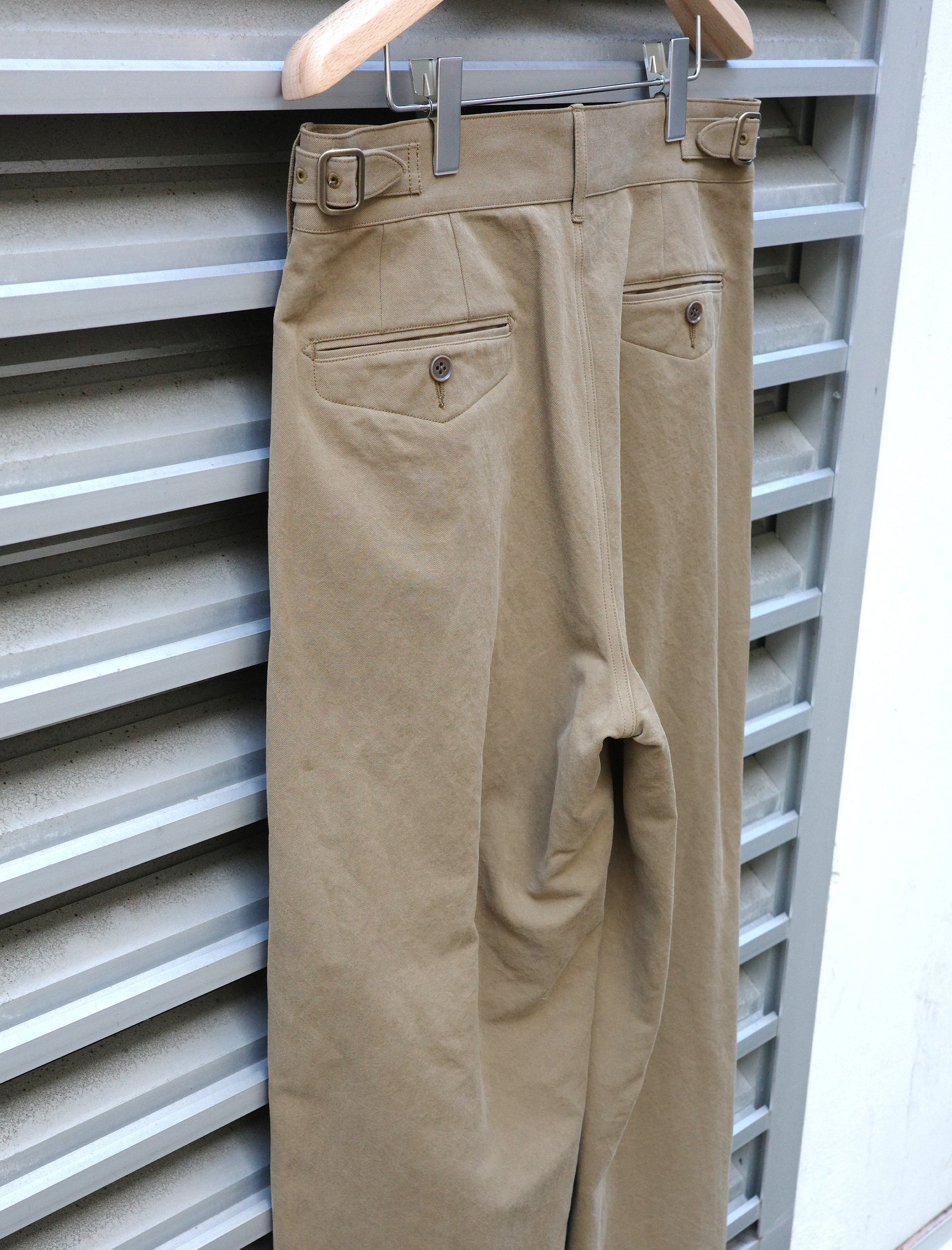 ULTERIOR R/C West Point Tucked Mil-Trousers - Sand Brown