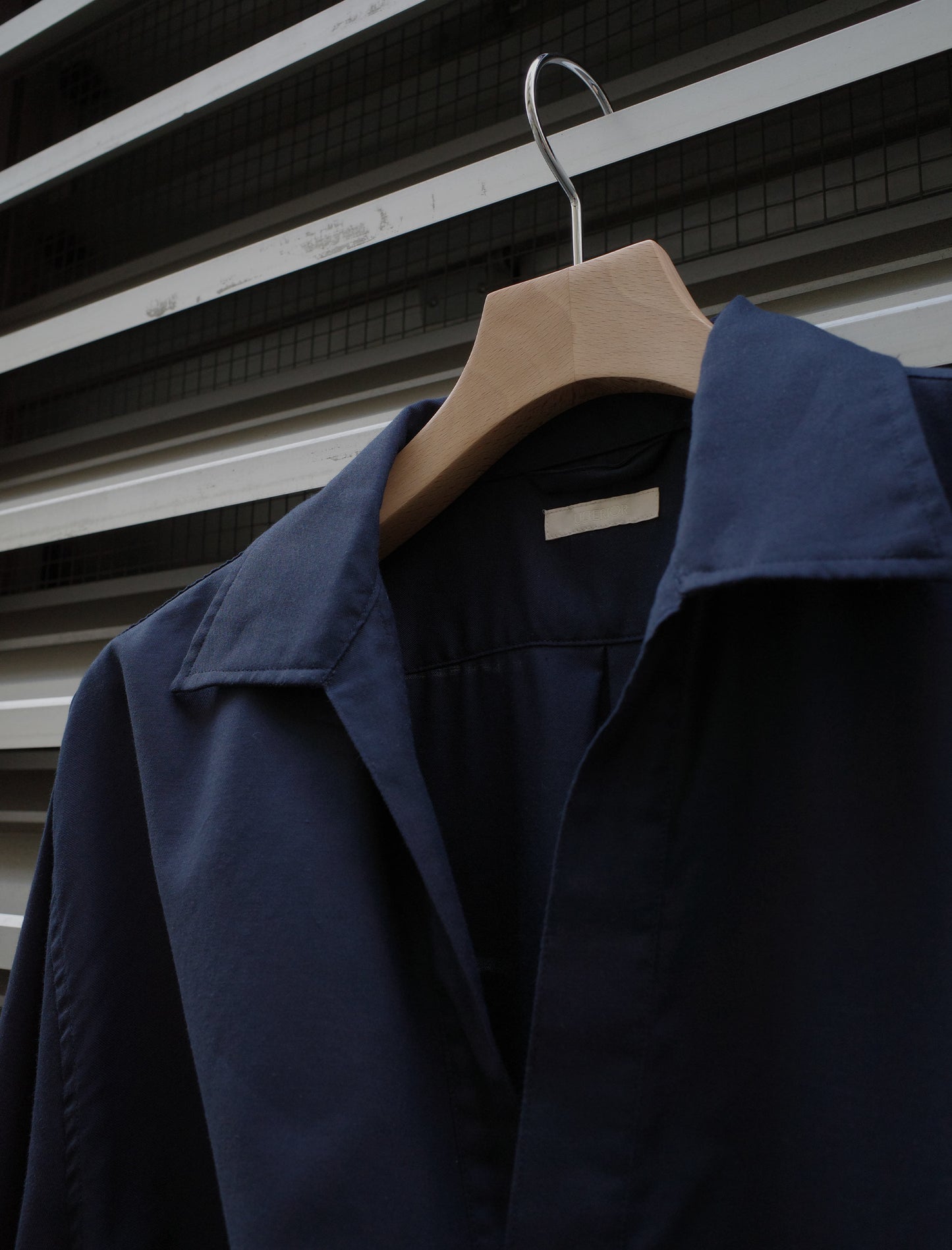 ULTERIOR Silky Soft Twill Skipper Shirt Navy