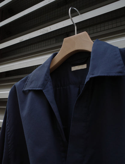 ULTERIOR Silky Soft Twill Skipper Shirt Navy