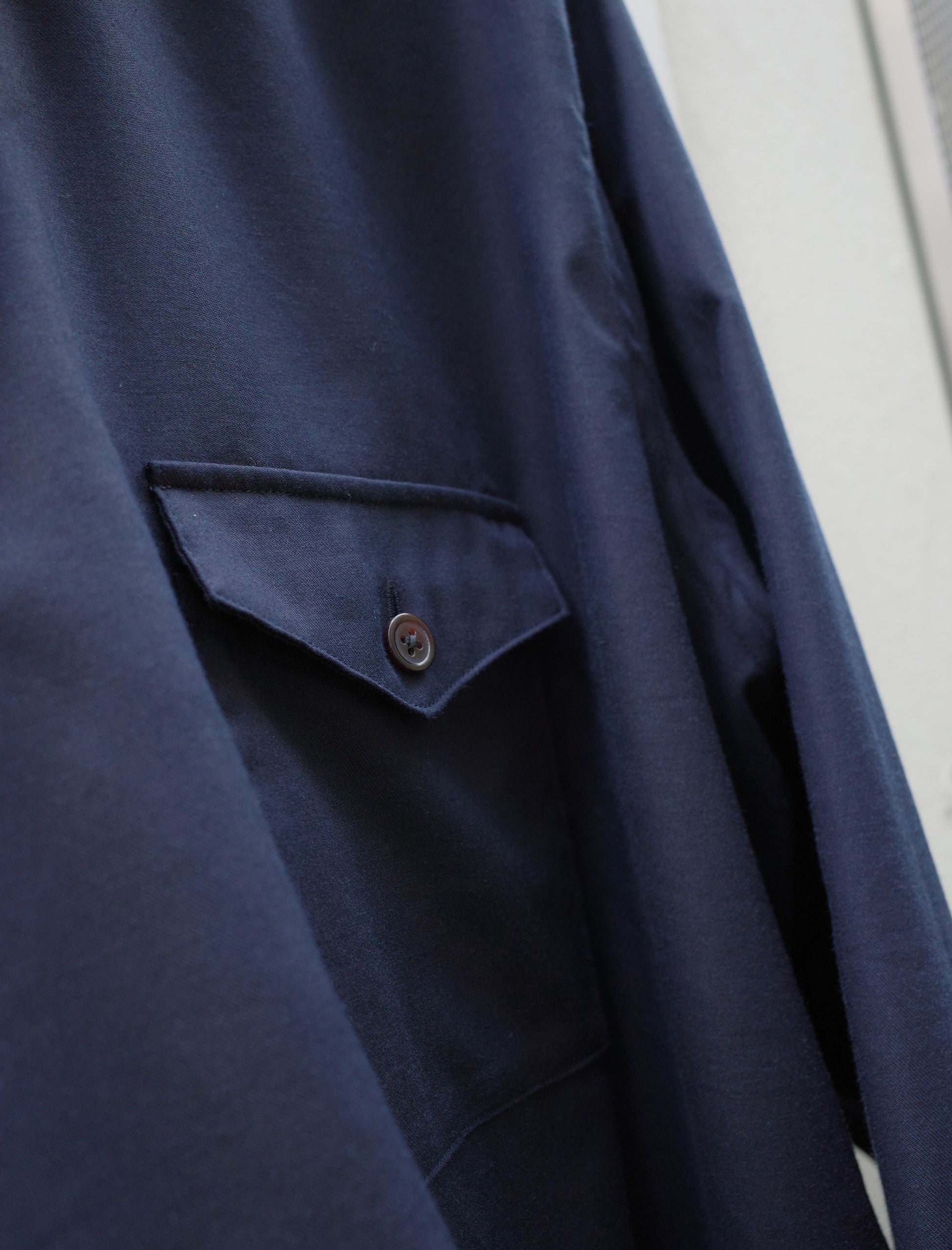 ULTERIOR Silky Soft Twill Skipper Shirt Navy
