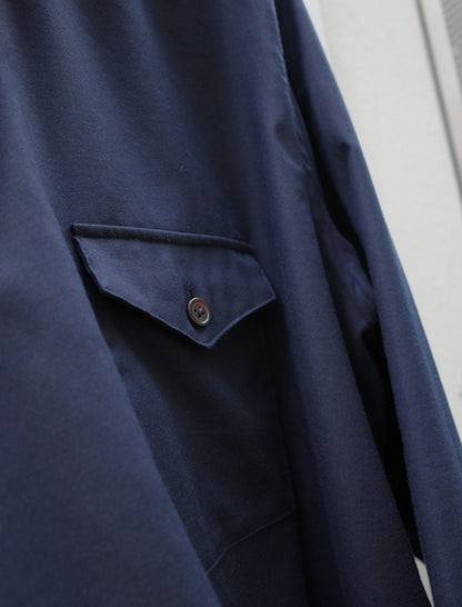 ULTERIOR Silky Soft Twill Skipper Shirt Navy