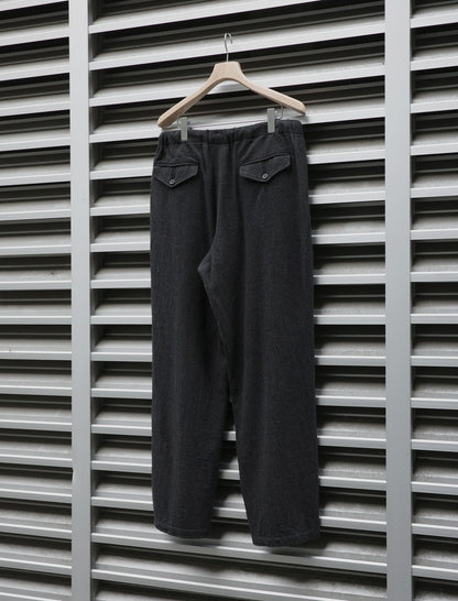 ULTERIOR Super Fine Wool Viyella Drawstring Pants - Top Charcoal