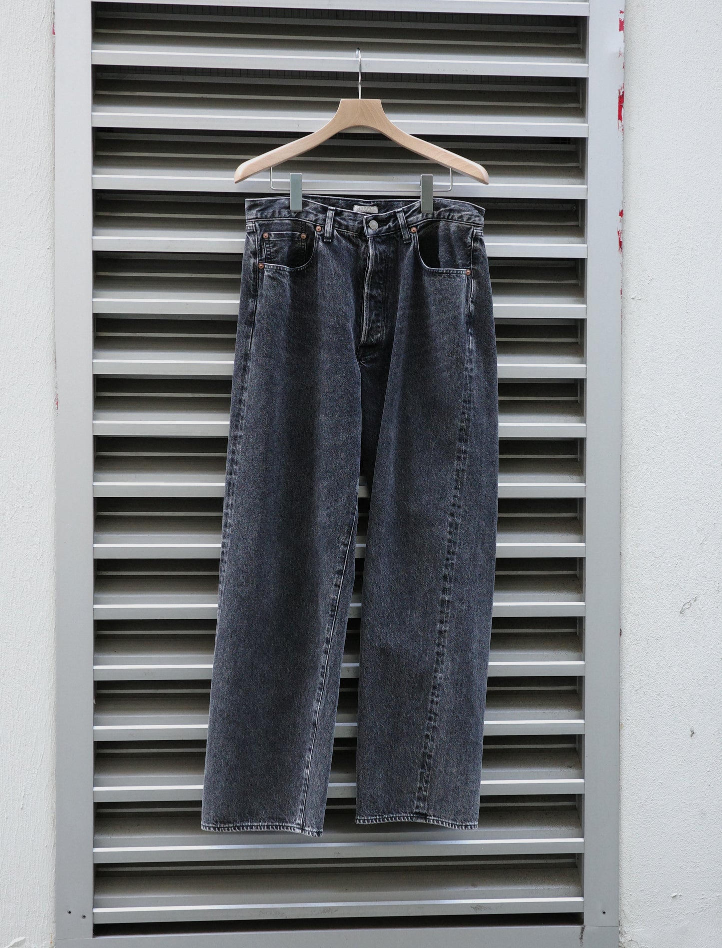 ULTERIOR Vintage Washed Selvedge Denim 5P Pants Faded Black