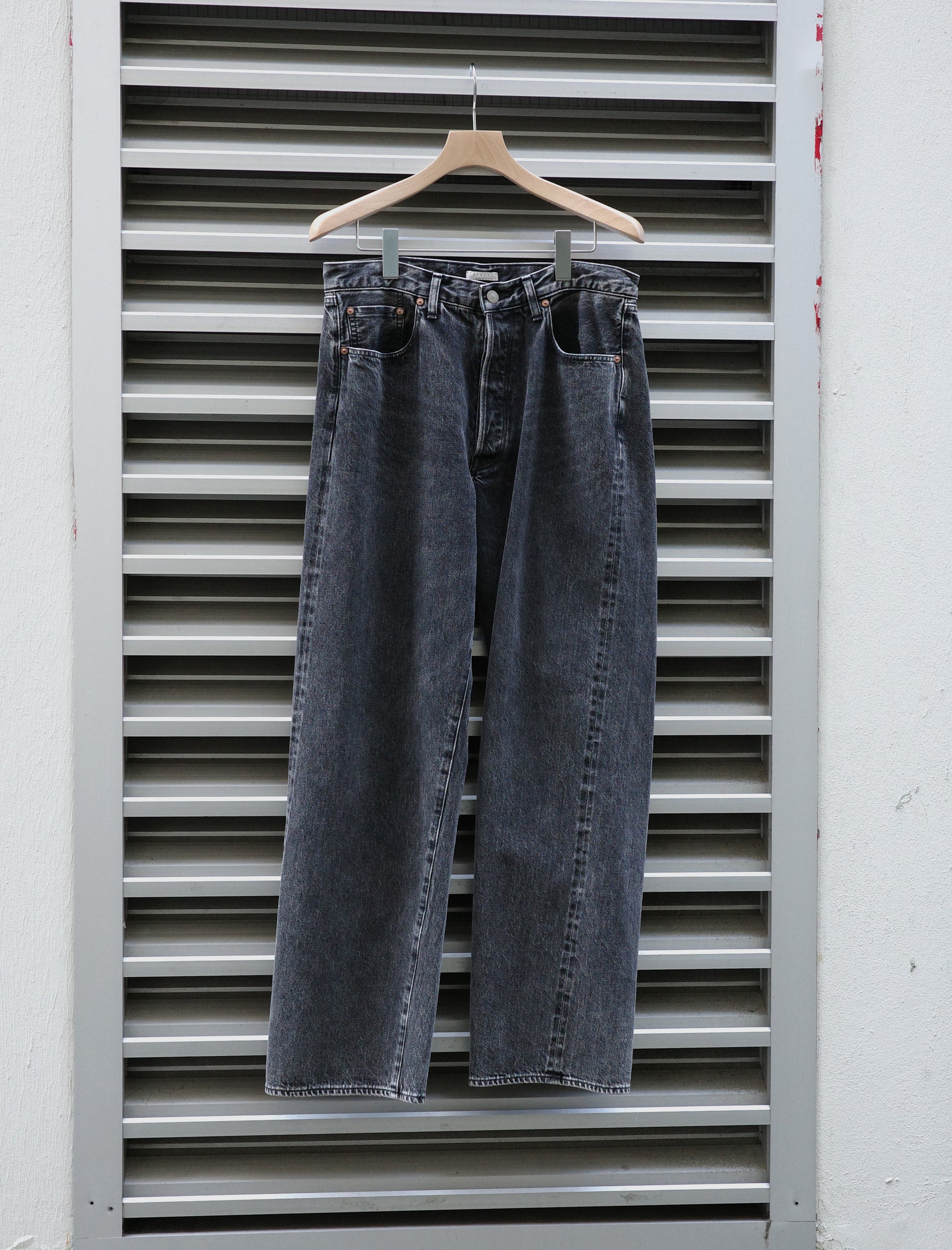 ULTERIOR Vintage Washed Selvedge Denim 5P Pants Faded Black