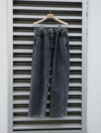 ULTERIOR Vintage Washed Selvedge Denim 5P Pants Faded Black