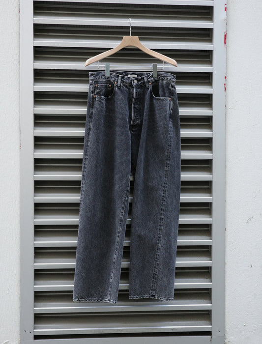 ULTERIOR Vintage Washed Selvedge Denim 5P Pants Faded Black