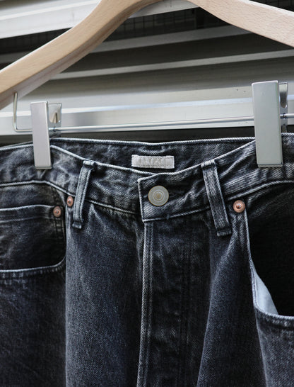 ULTERIOR Vintage Washed Selvedge Denim 5P Pants Faded Black