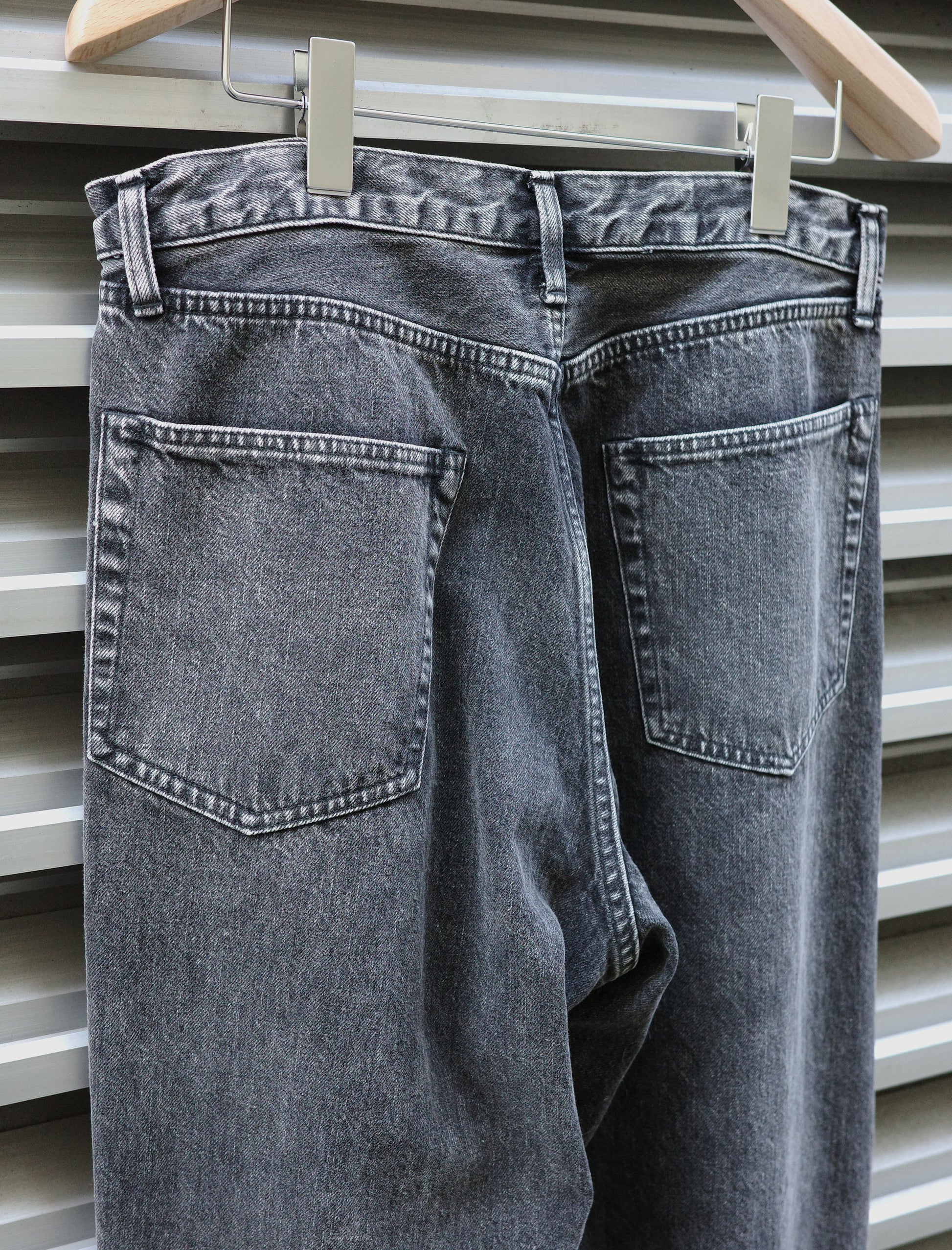 ULTERIOR Vintage Washed Selvedge Denim 5P Pants Faded Black