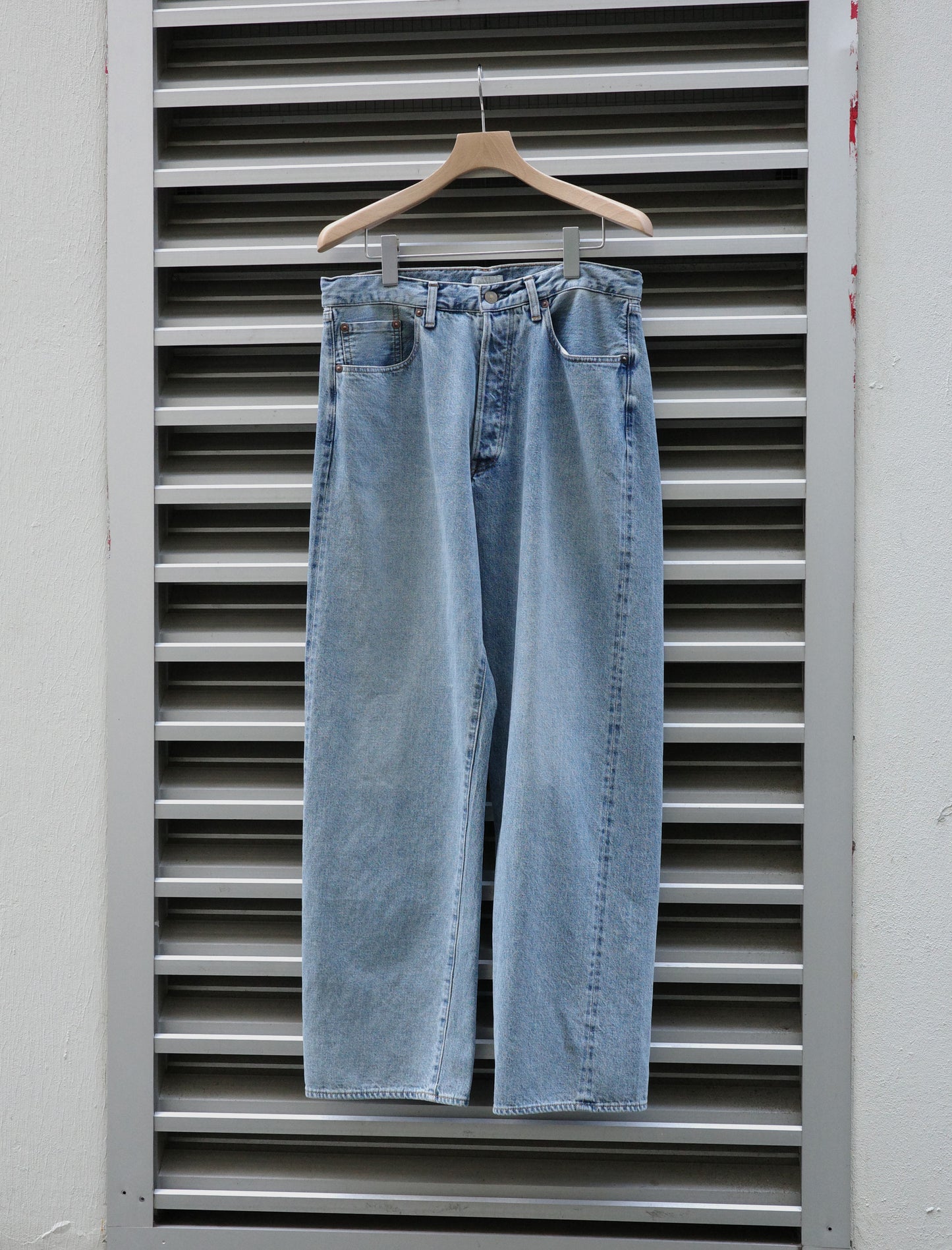 ULTERIOR Vintage Washed Selvedge Denim 5P Pants Faded Blue