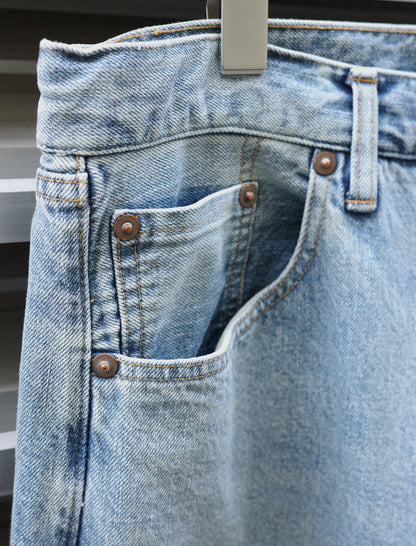 ULTERIOR Vintage Washed Selvedge Denim 5P Pants Faded Blue