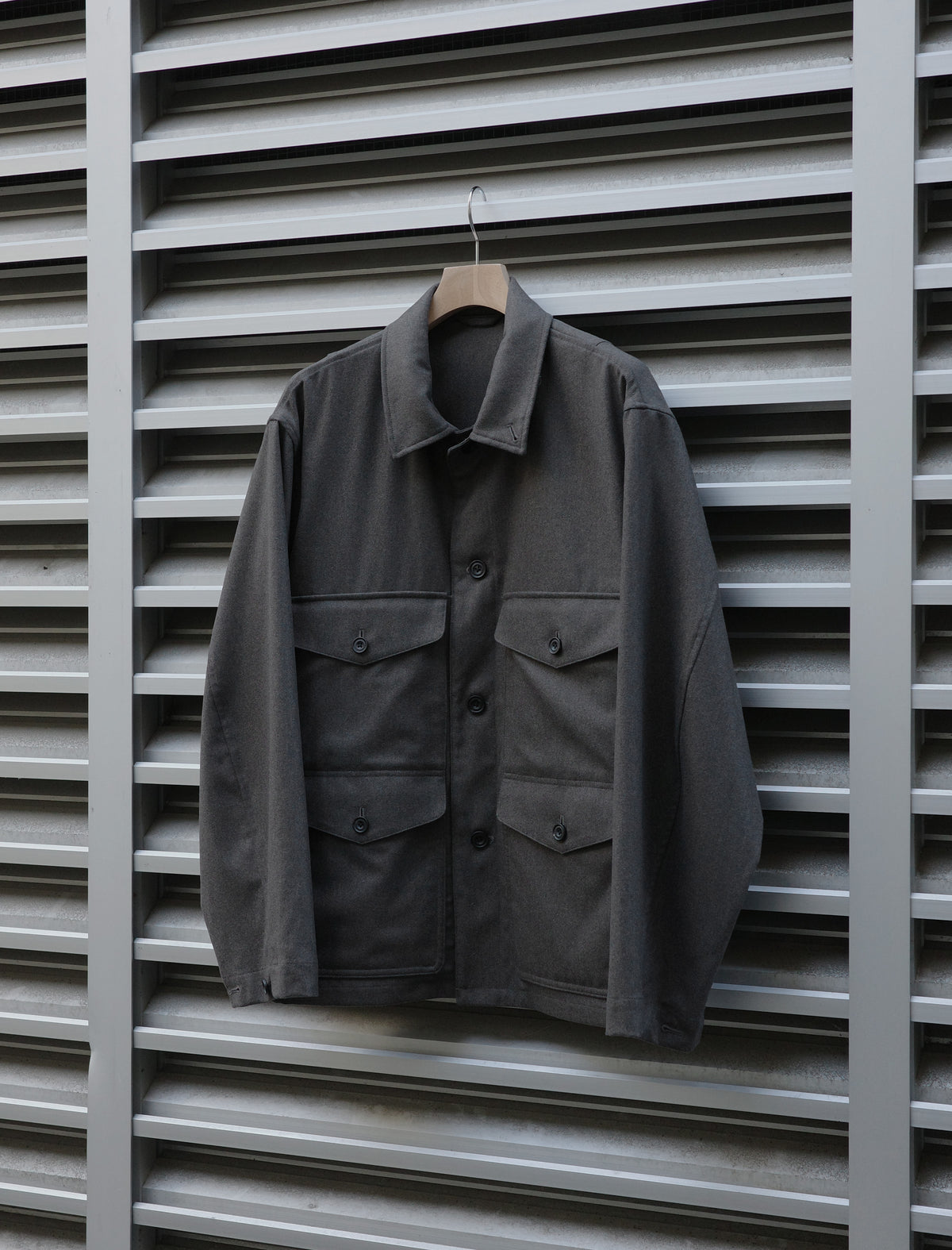 ULTERIOR W/Cash Panama Cloth Hunting Jacket - Dust Grey