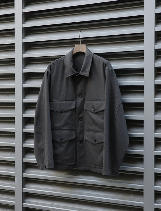 ULTERIOR W/Cash Panama Cloth Hunting Jacket - Dust Grey
