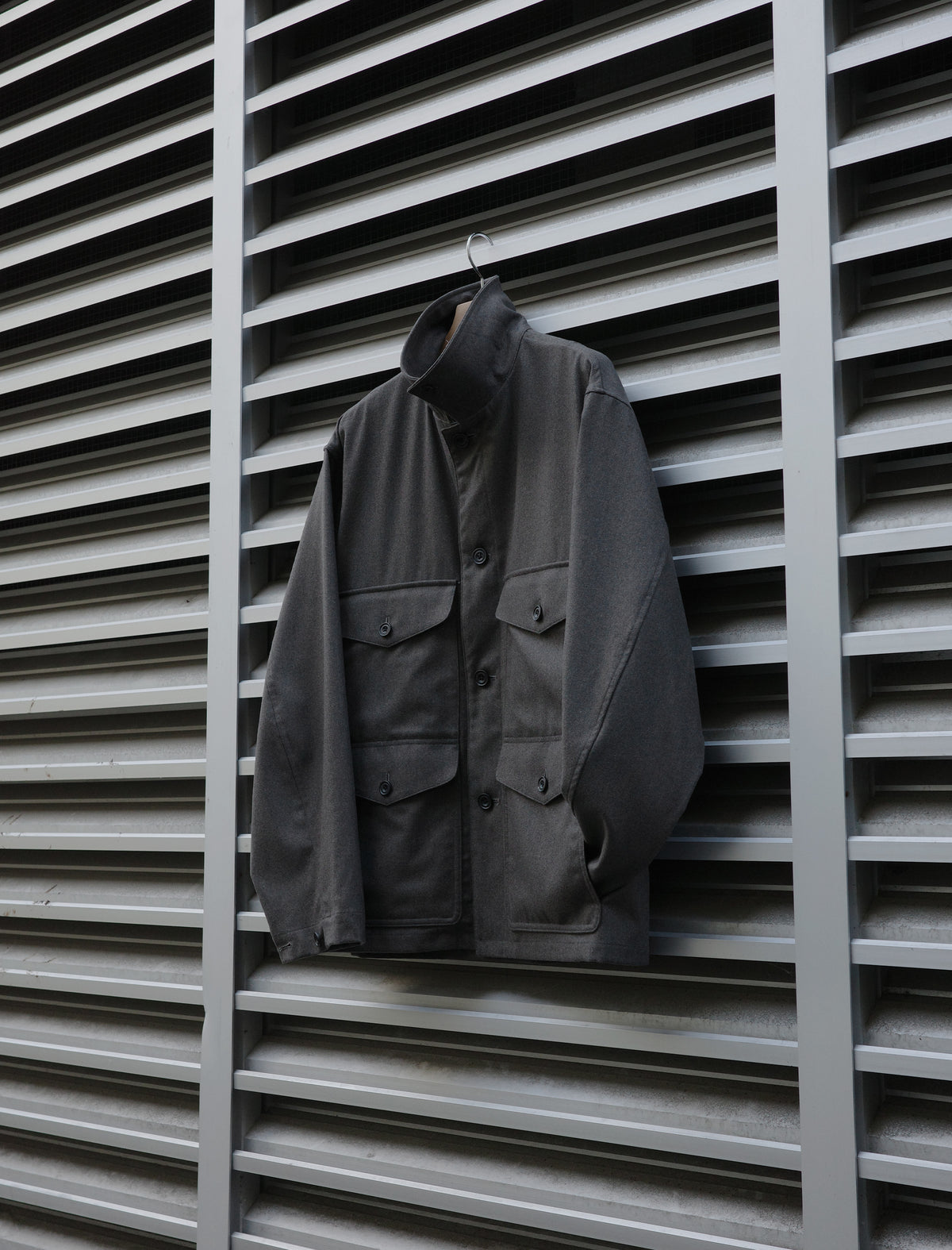 ULTERIOR W/Cash Panama Cloth Hunting Jacket - Dust Grey
