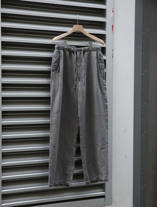 ULTERIOR Washed C/L Corkscrew Drawstring Pants Khaki Grey