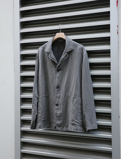 ULTERIOR Washed C/L Corkscrew Jacket Khaki Grey