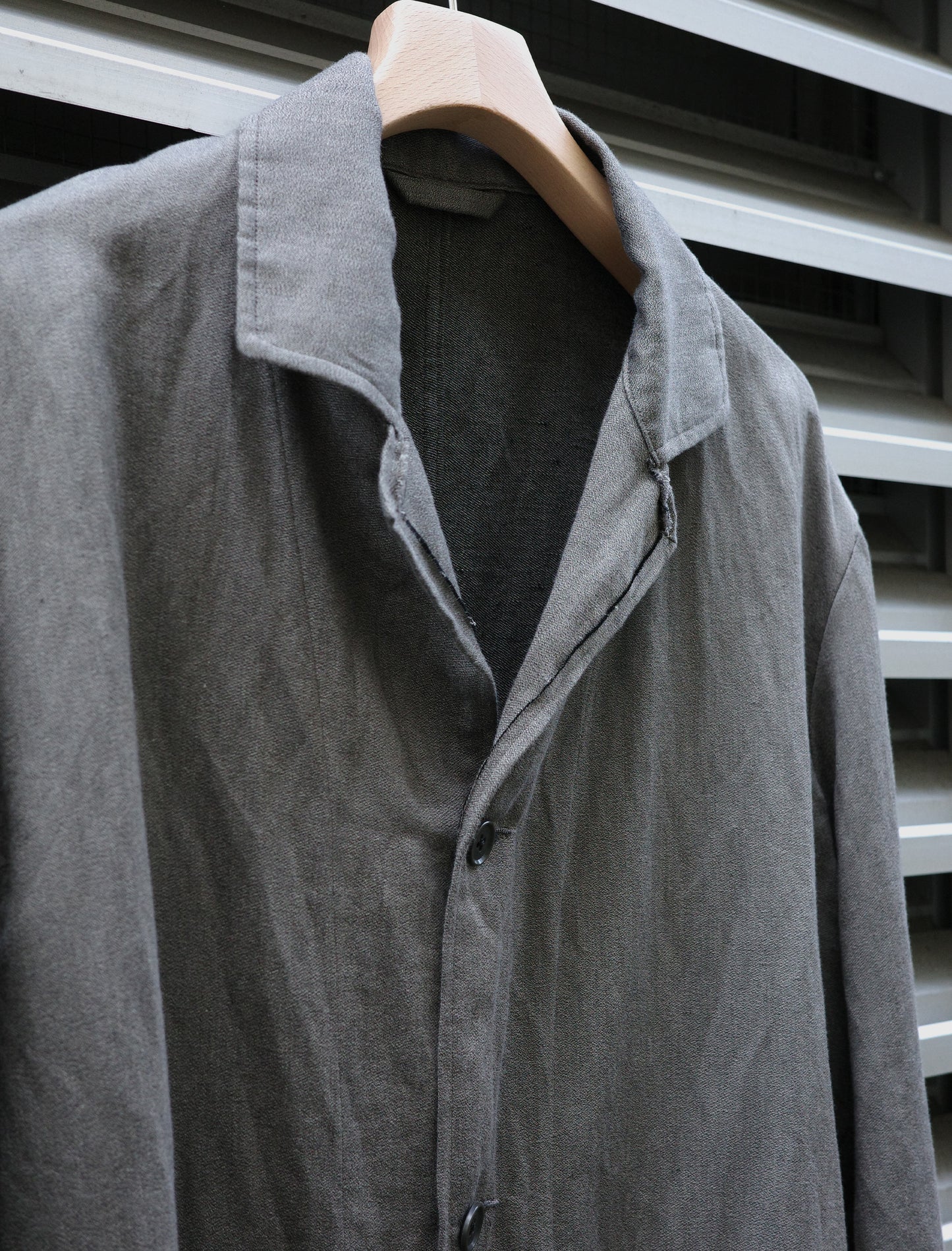 ULTERIOR Washed C/L Corkscrew Jacket Khaki Grey