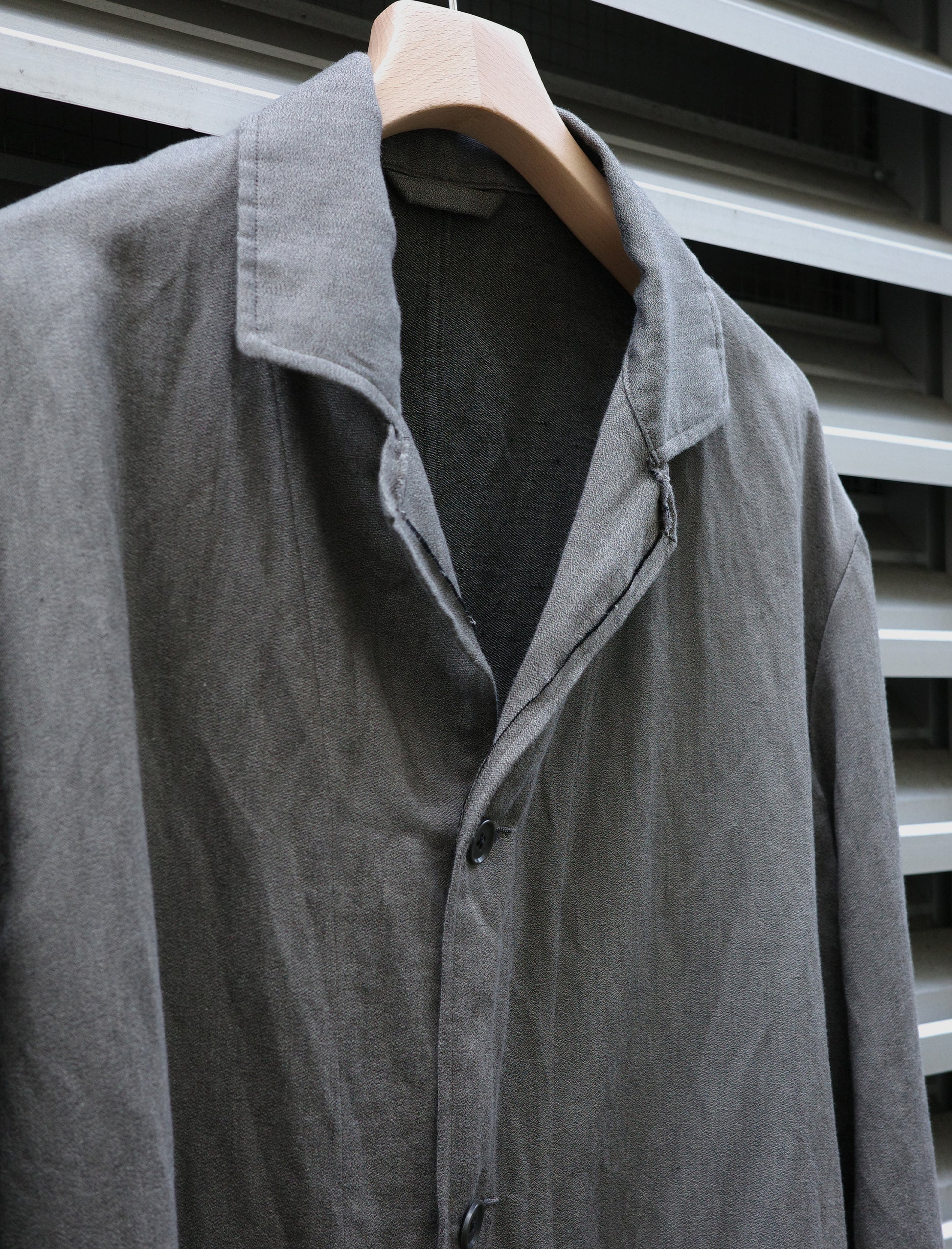 ULTERIOR Washed C/L Corkscrew Jacket Khaki Grey