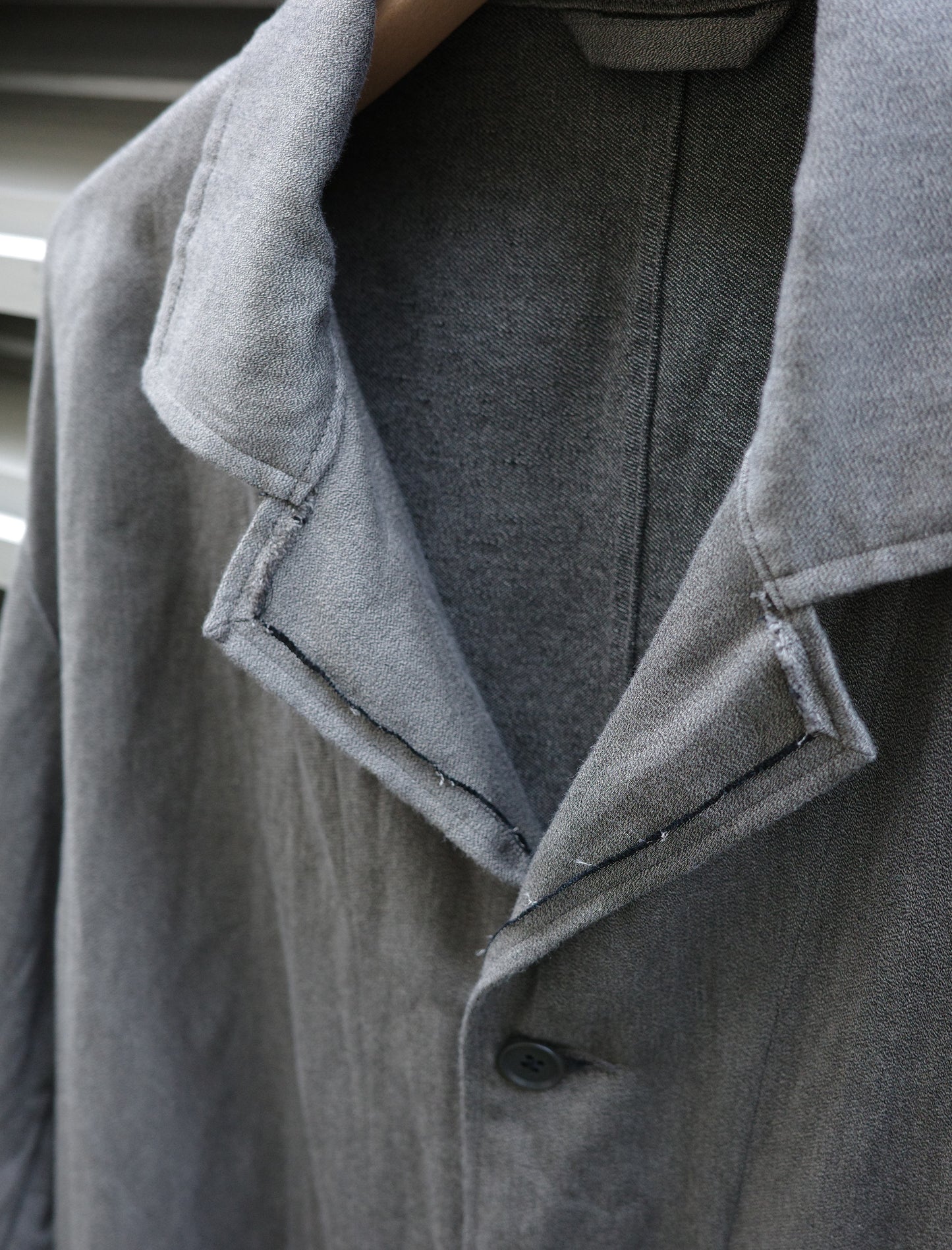 ULTERIOR Washed C/L Corkscrew Jacket Khaki Grey