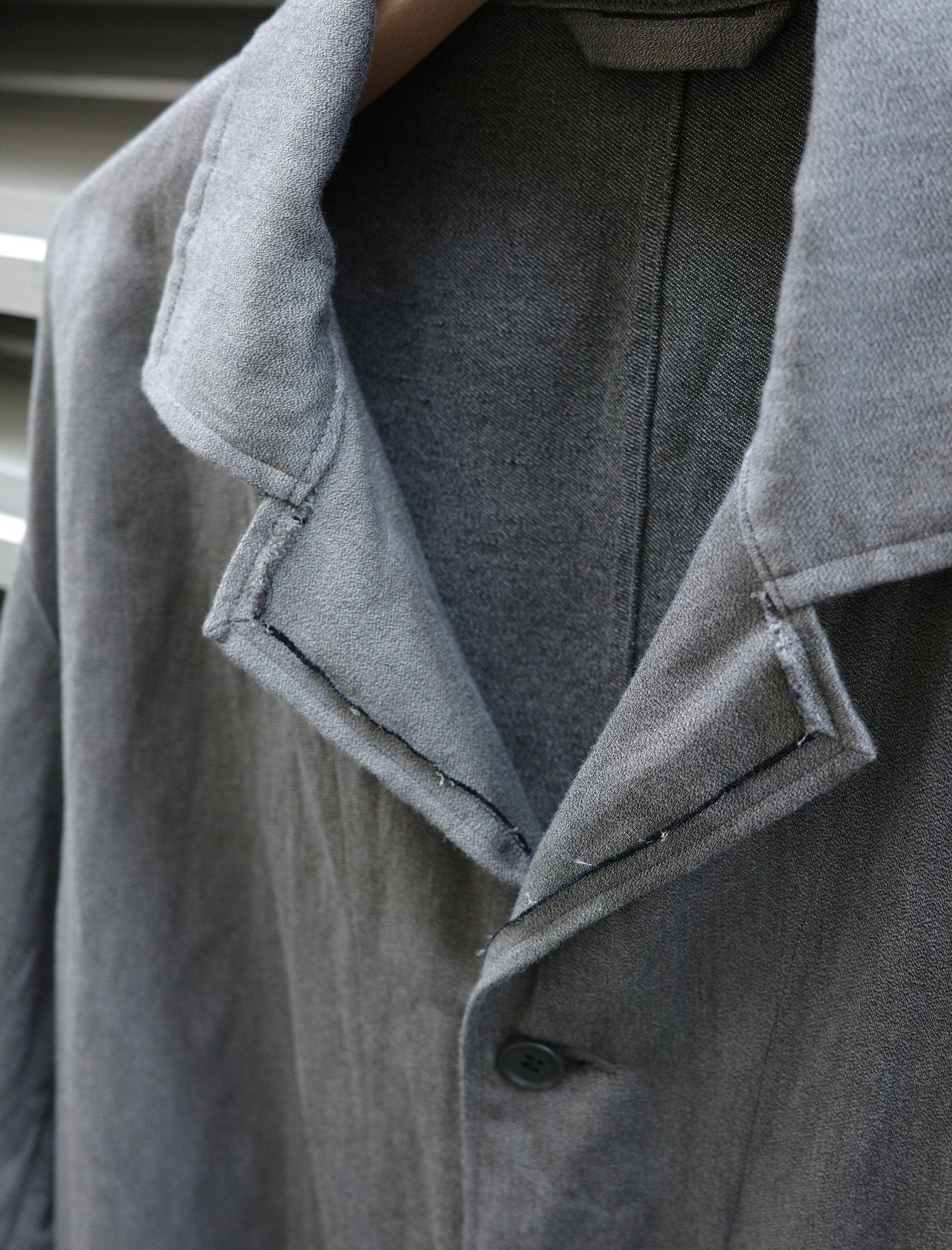 ULTERIOR Washed C/L Corkscrew Jacket Khaki Grey