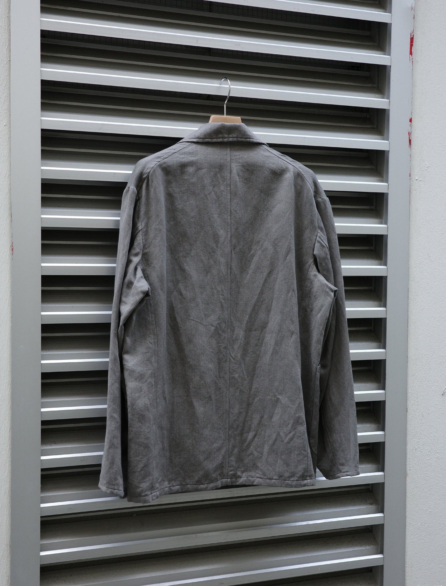 ULTERIOR Washed C/L Corkscrew Jacket Khaki Grey