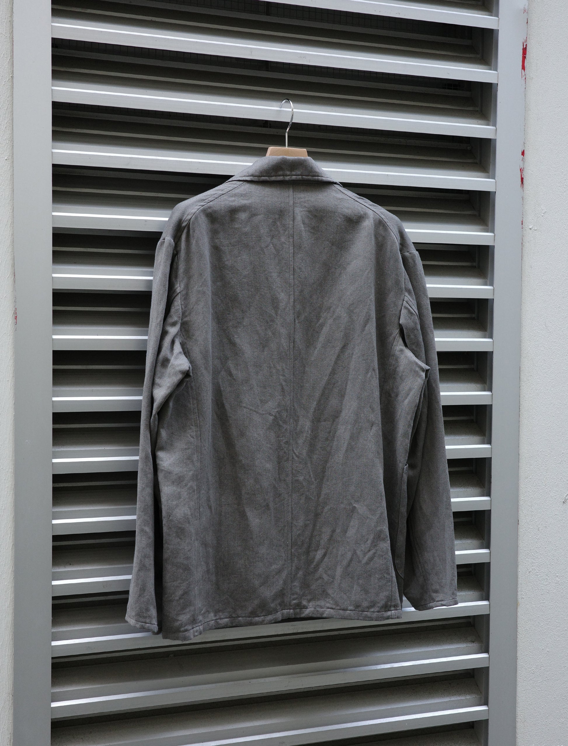 ULTERIOR Washed C/L Corkscrew Jacket Khaki Grey
