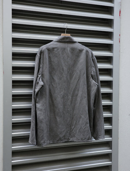 ULTERIOR Washed C/L Corkscrew Jacket Khaki Grey