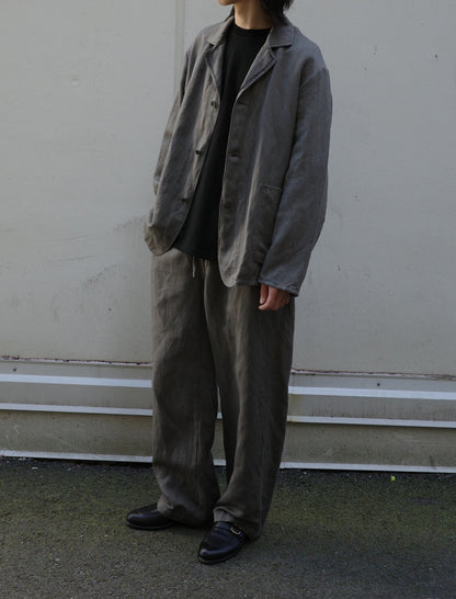 ULTERIOR Washed C/L Corkscrew Jacket Khaki Grey