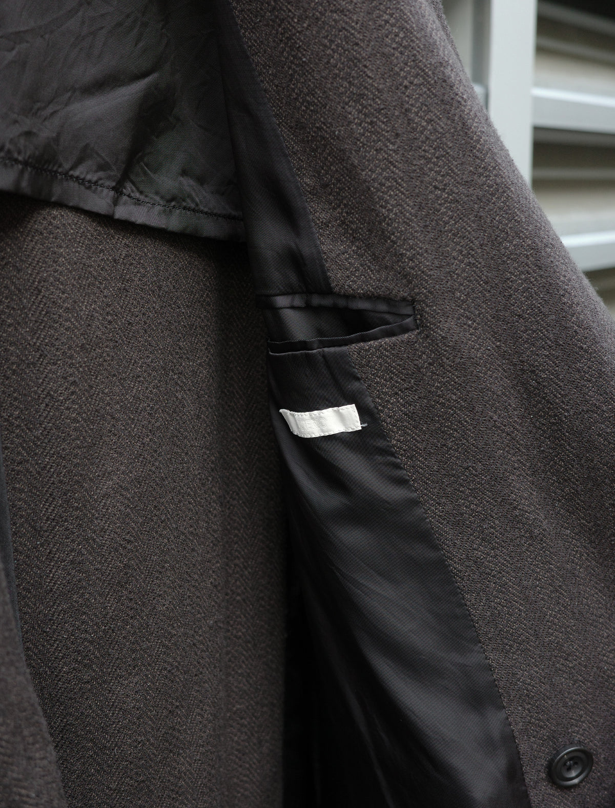 ULTERIOR Washed W/S Herringbone DB Jacket - Dark Brown