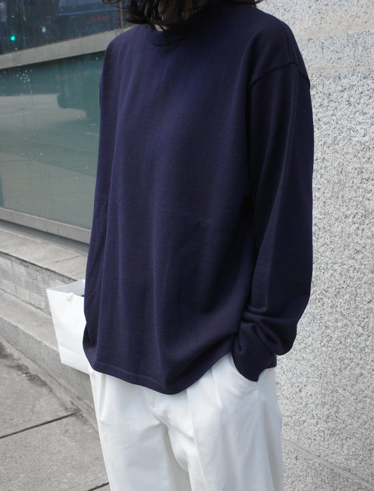 Y Non Mulesed Wool Knit Pullover Navy