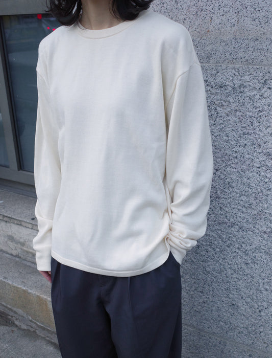 Y Non Mulesed Wool Knit Pullover White