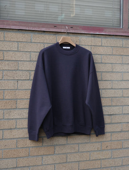 Y Organic Cotton Blend Heavyweight Fleece Crewneck - Navy