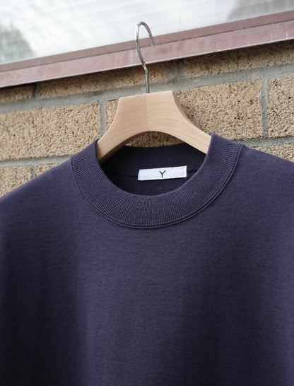 Y Organic Cotton Blend Heavyweight Fleece Crewneck - Navy