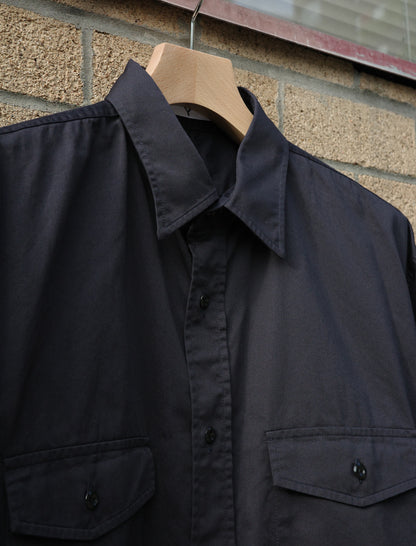 Y Organic Cotton High Density Satin Shirt - Navy
