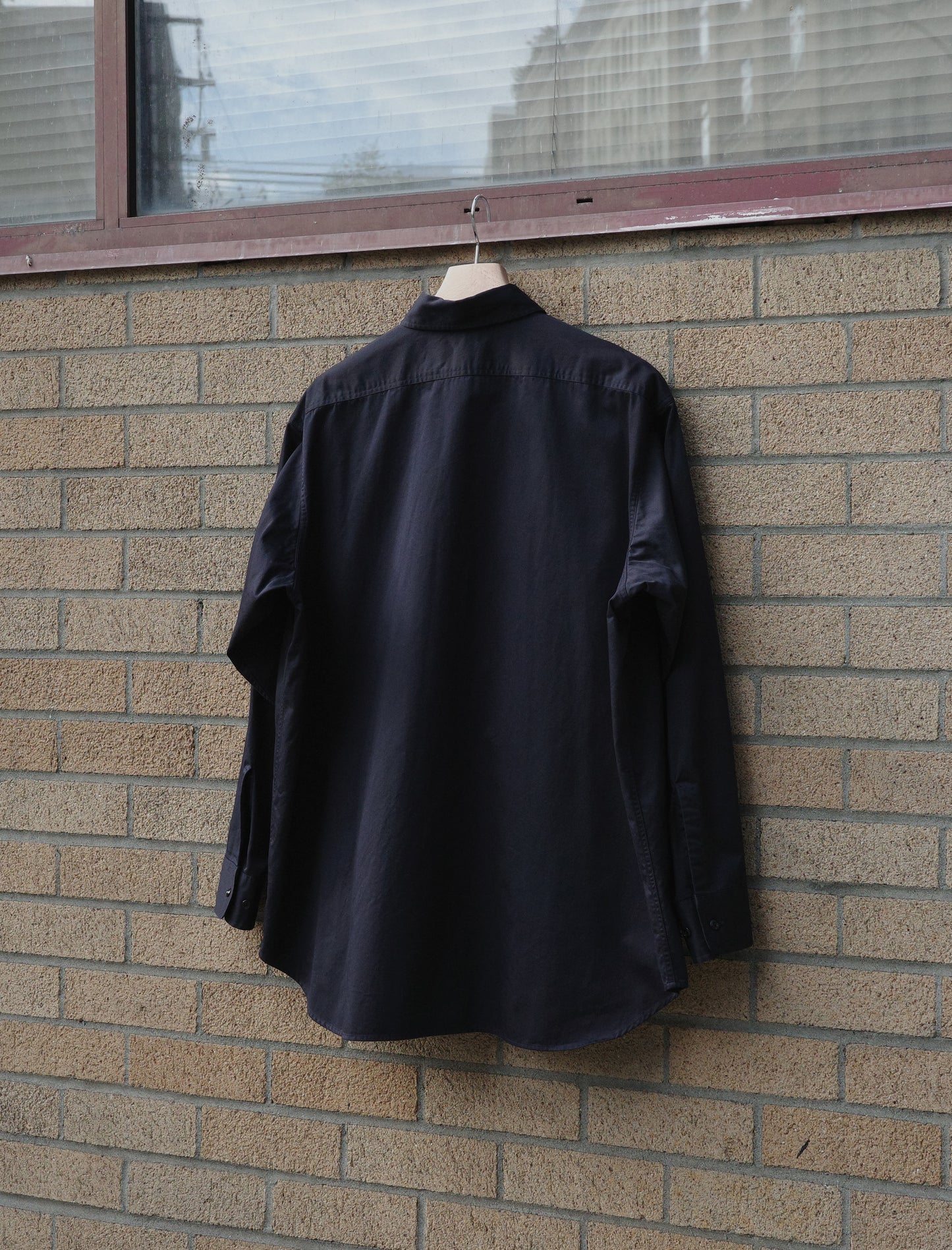 Y Organic Cotton High Density Satin Shirt - Navy