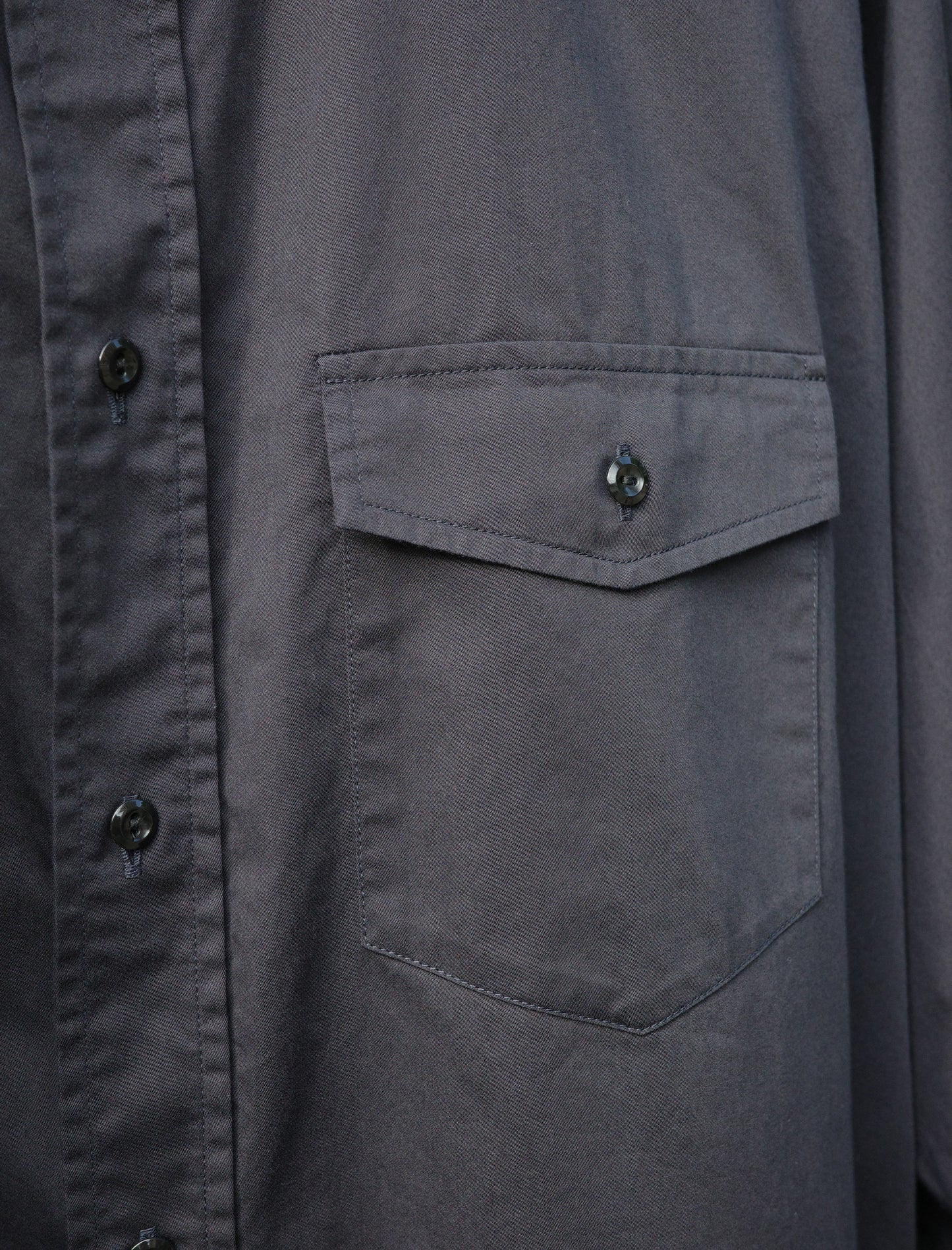 Y Organic Cotton High Density Satin Shirt - Navy
