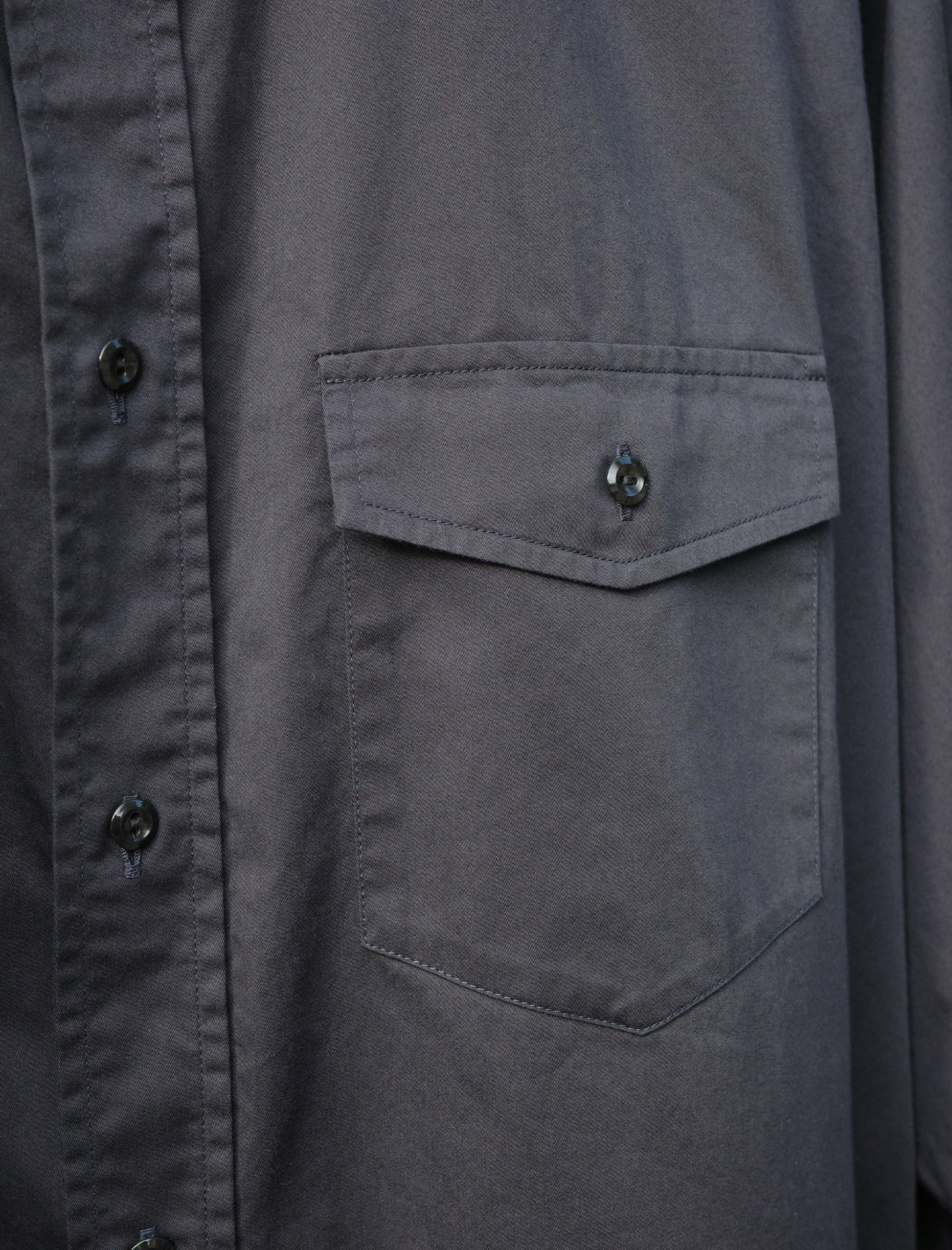 Y Organic Cotton High Density Satin Shirt - Navy