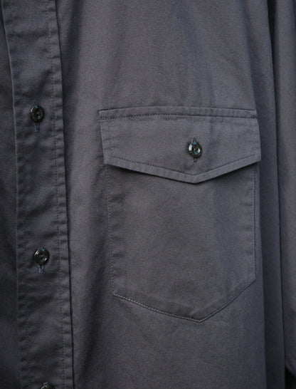 Y Organic Cotton High Density Satin Shirt - Navy