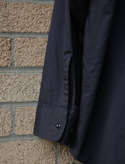 Y Organic Cotton High Density Satin Shirt - Navy
