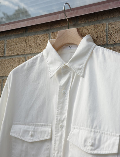 Y Organic Cotton High Density Satin Shirt - White