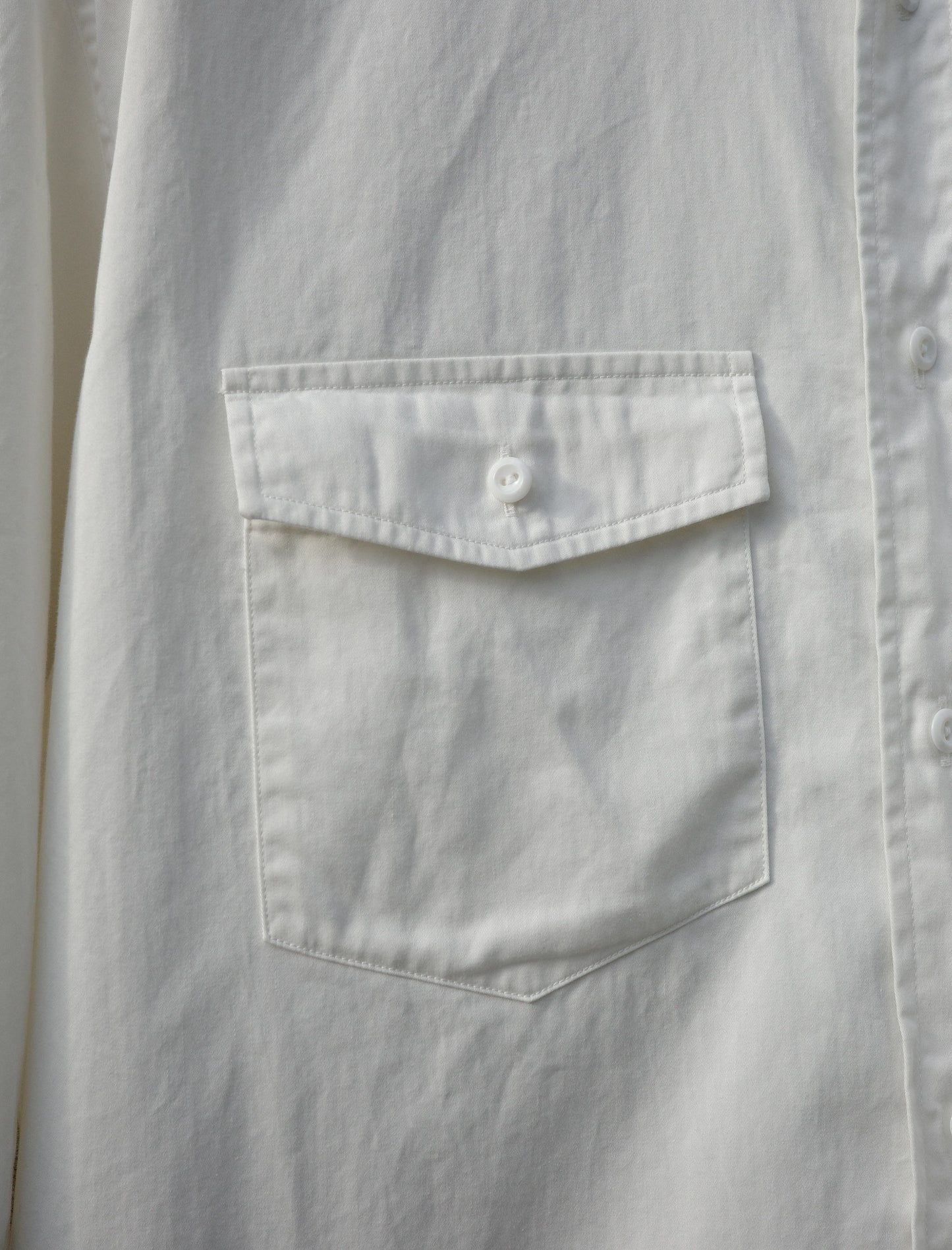 Y Organic Cotton High Density Satin Shirt - White