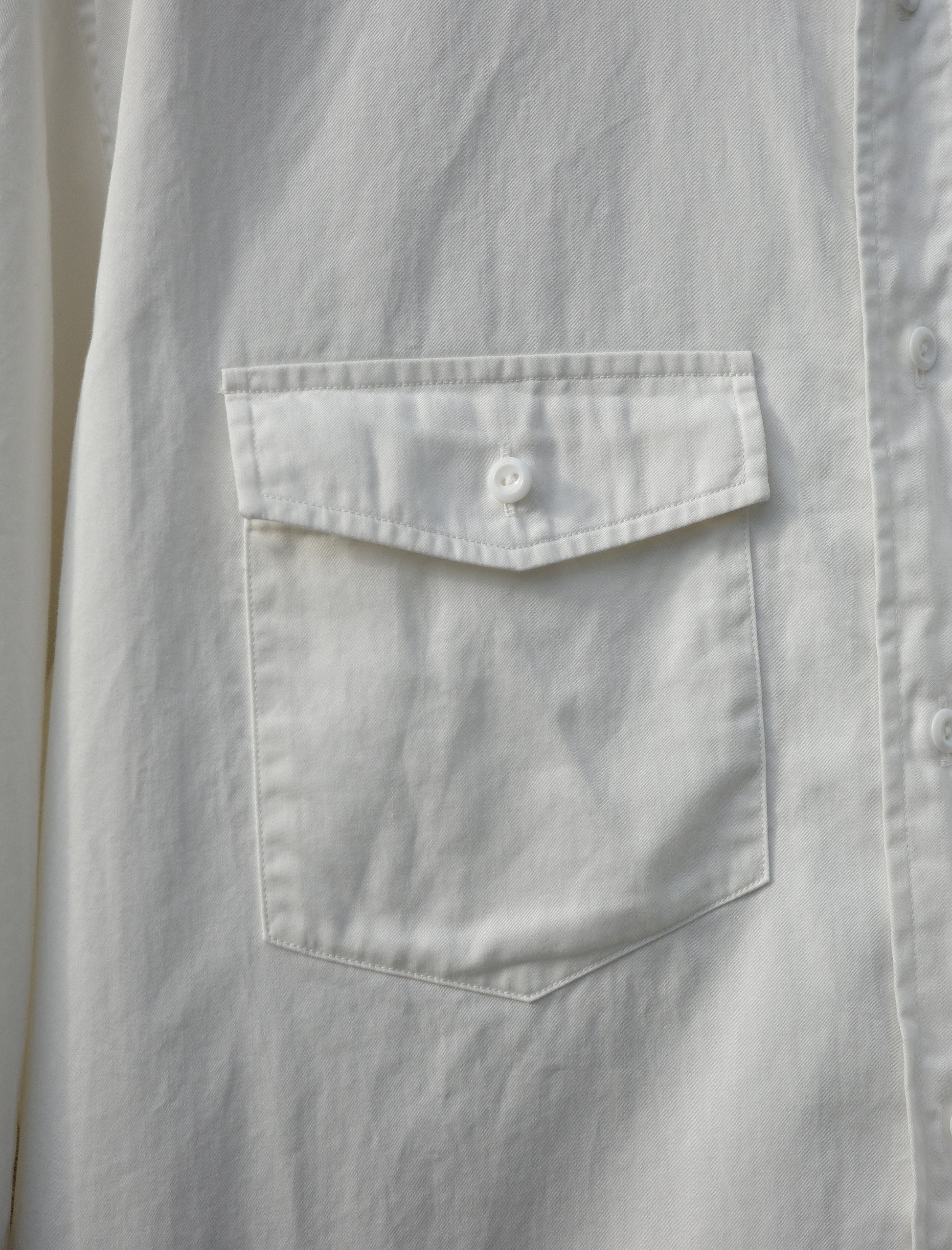 Y Organic Cotton High Density Satin Shirt - White