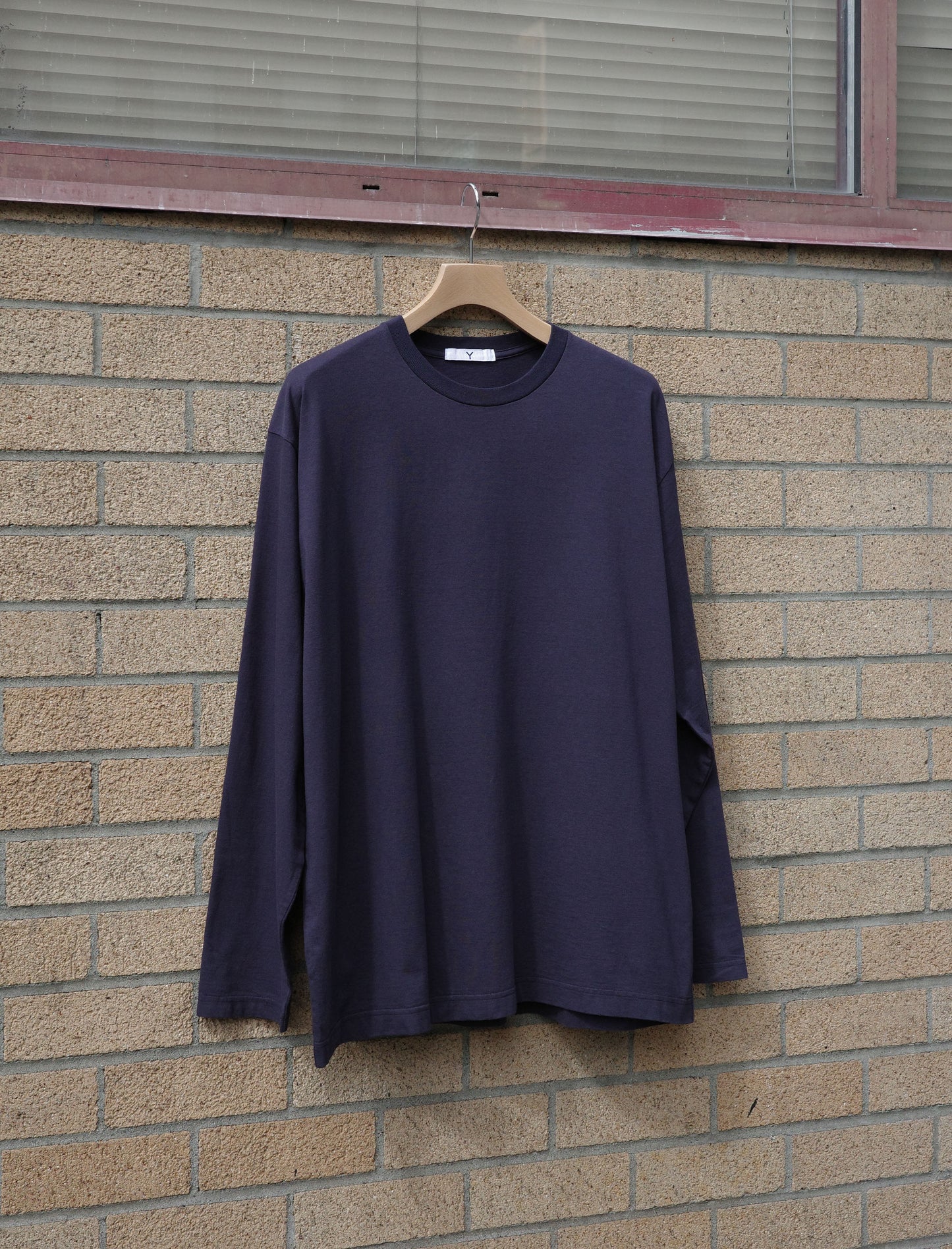 Y Organic Cotton Jersey L/S Tee - Navy