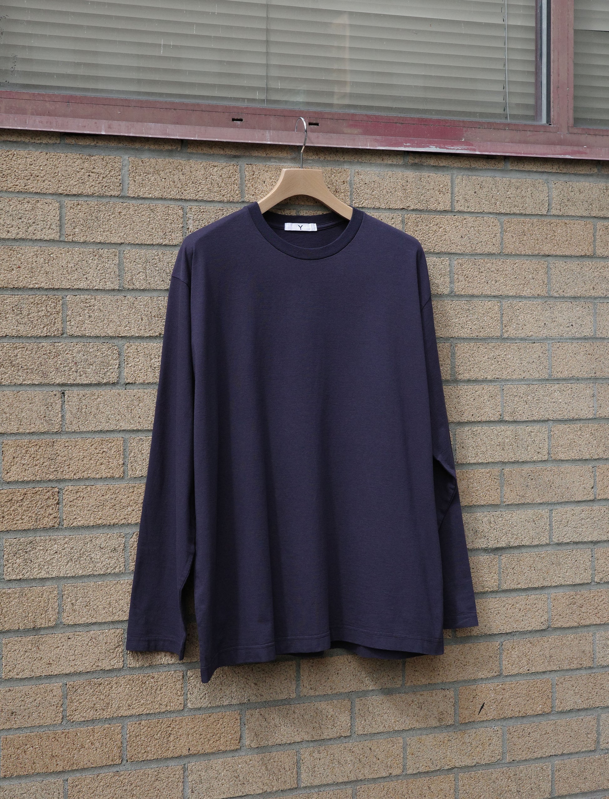 Y Organic Cotton Jersey L/S Tee - Navy