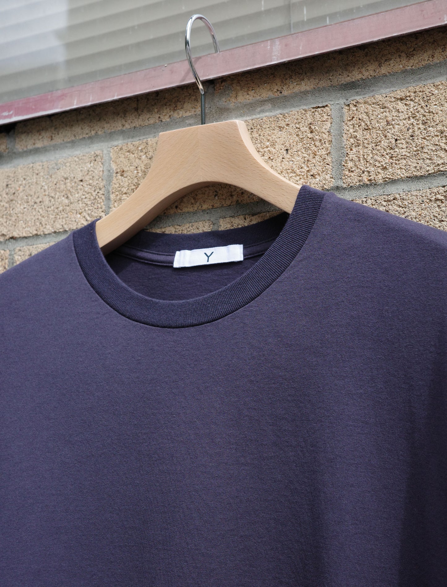 Y Organic Cotton Jersey L/S Tee - Navy