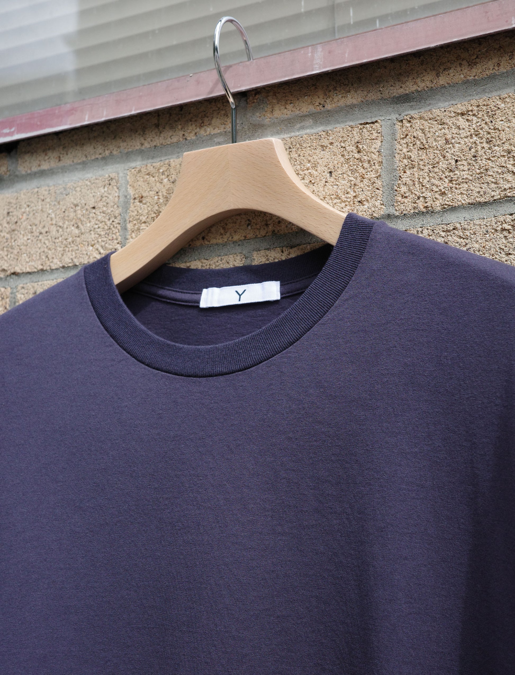 Y Organic Cotton Jersey L/S Tee - Navy